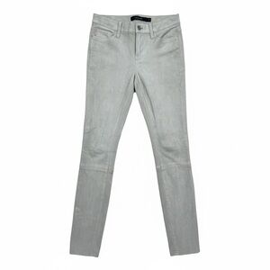 J Brand Lamb Leather Skinny Pants Beige Suede Size 26